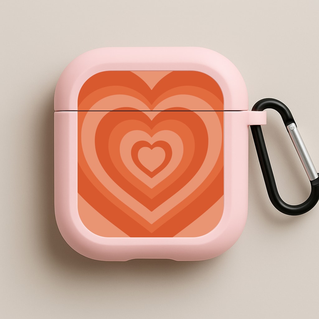 Orange - Colourful Hearts Pink AirPods Case