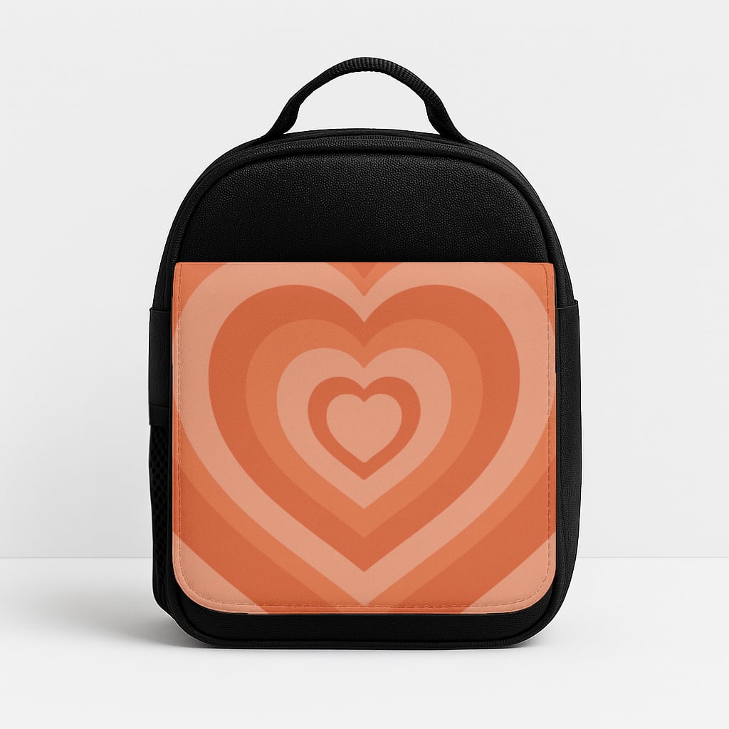 Orange - Colourful Hearts Insulated Lunchbox
