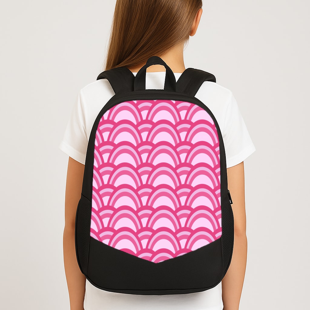 Purple Pink Abstract Pattern Large School Bag