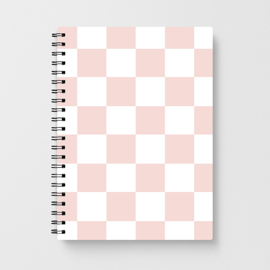 Pink And White Checkers Notebook