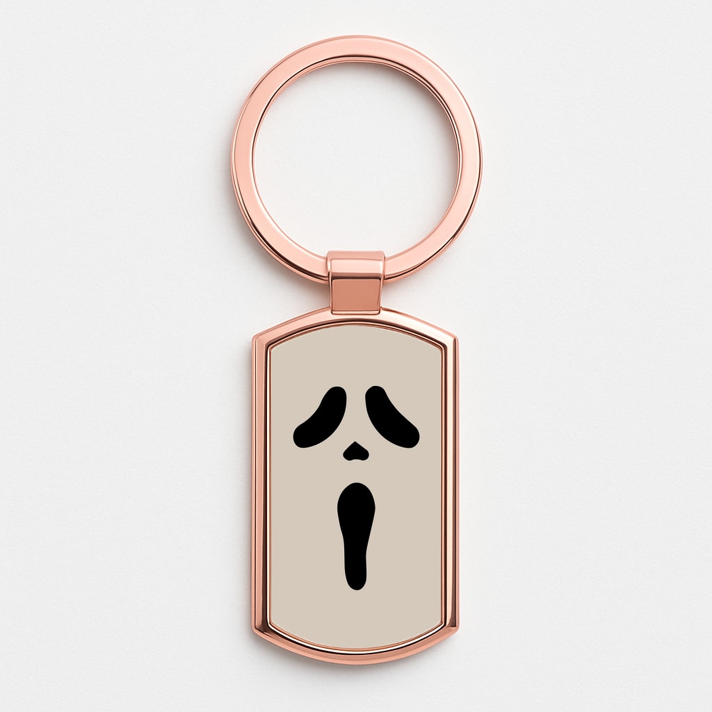Scream Face Rose Gold Keyring