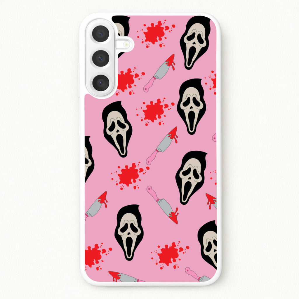 Pink Ghostface Pattern - Scream Phone Case for Galaxy A57