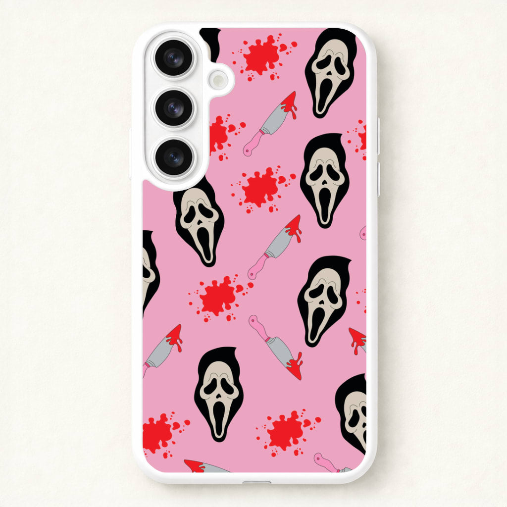 Pink Ghostface Pattern - Scream Phone Case for Galaxy S26 Plus