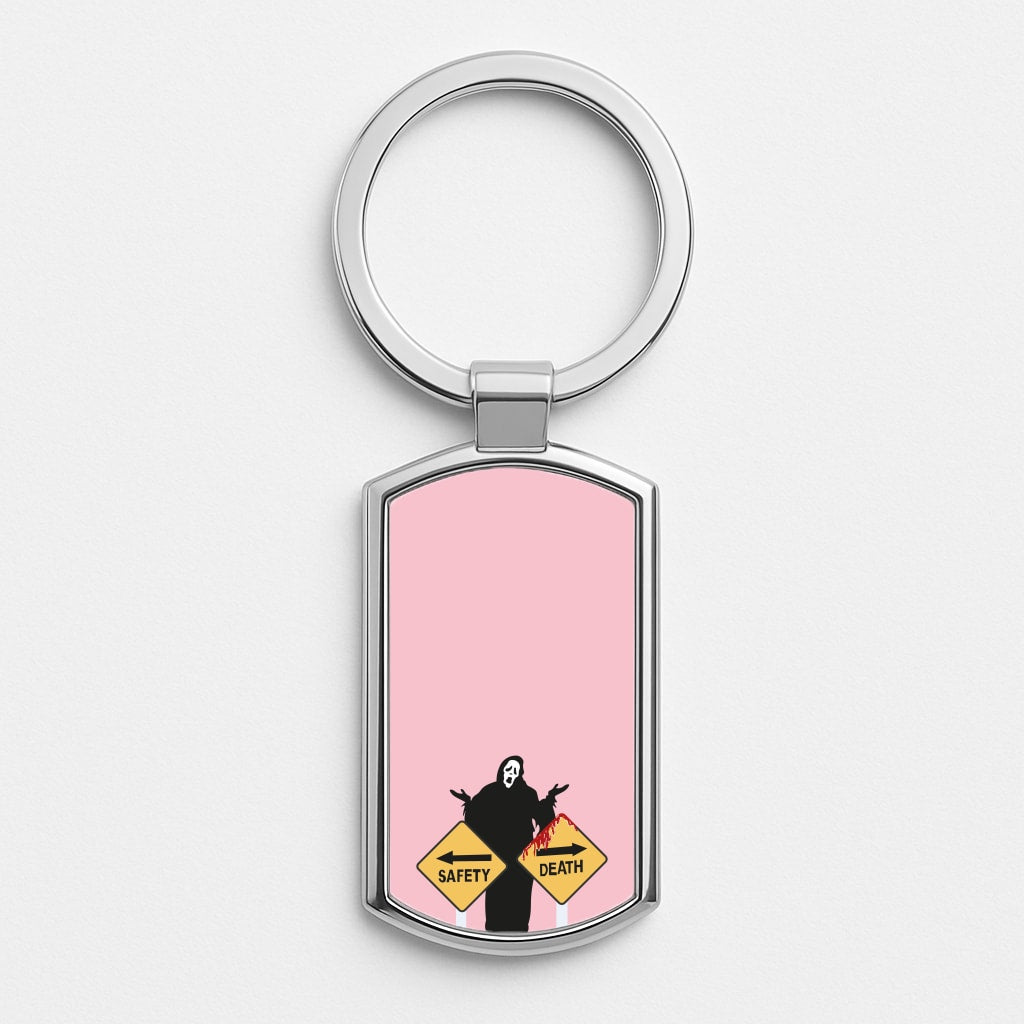 Safety Or Death - Scream Silver Keyring