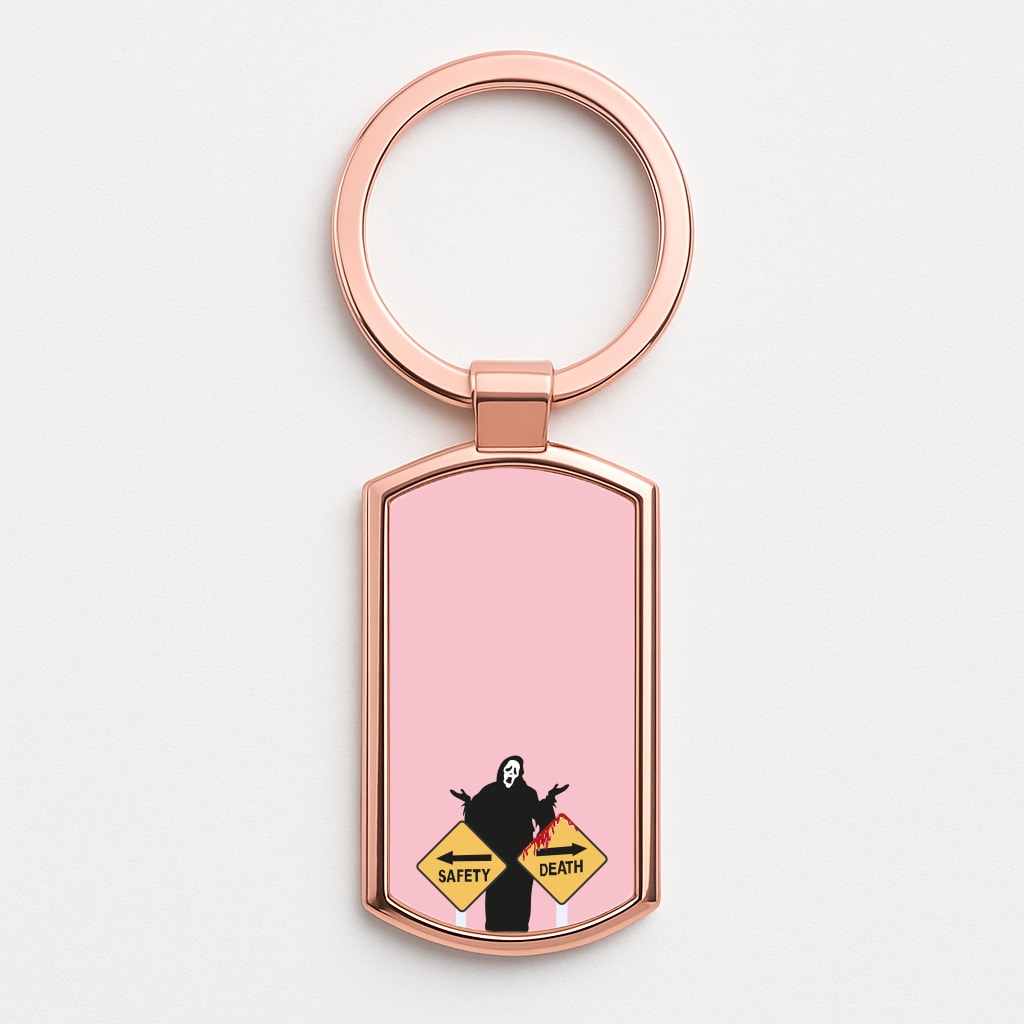 Safety Or Death - Scream Rose Gold Keyring