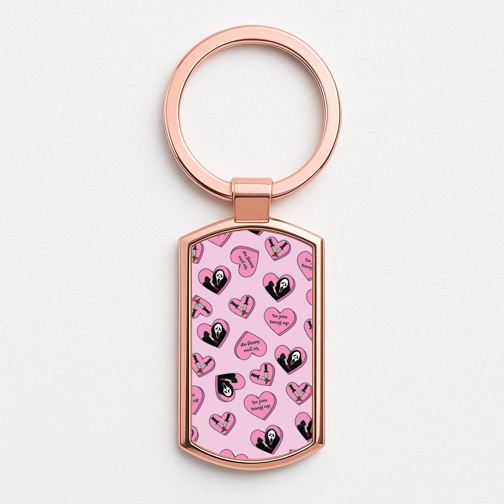 No You Hang Up Love Hearts Rose Gold Keyring