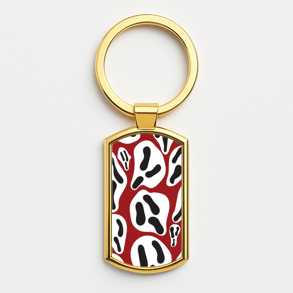Ghost Face Gold Keyring
