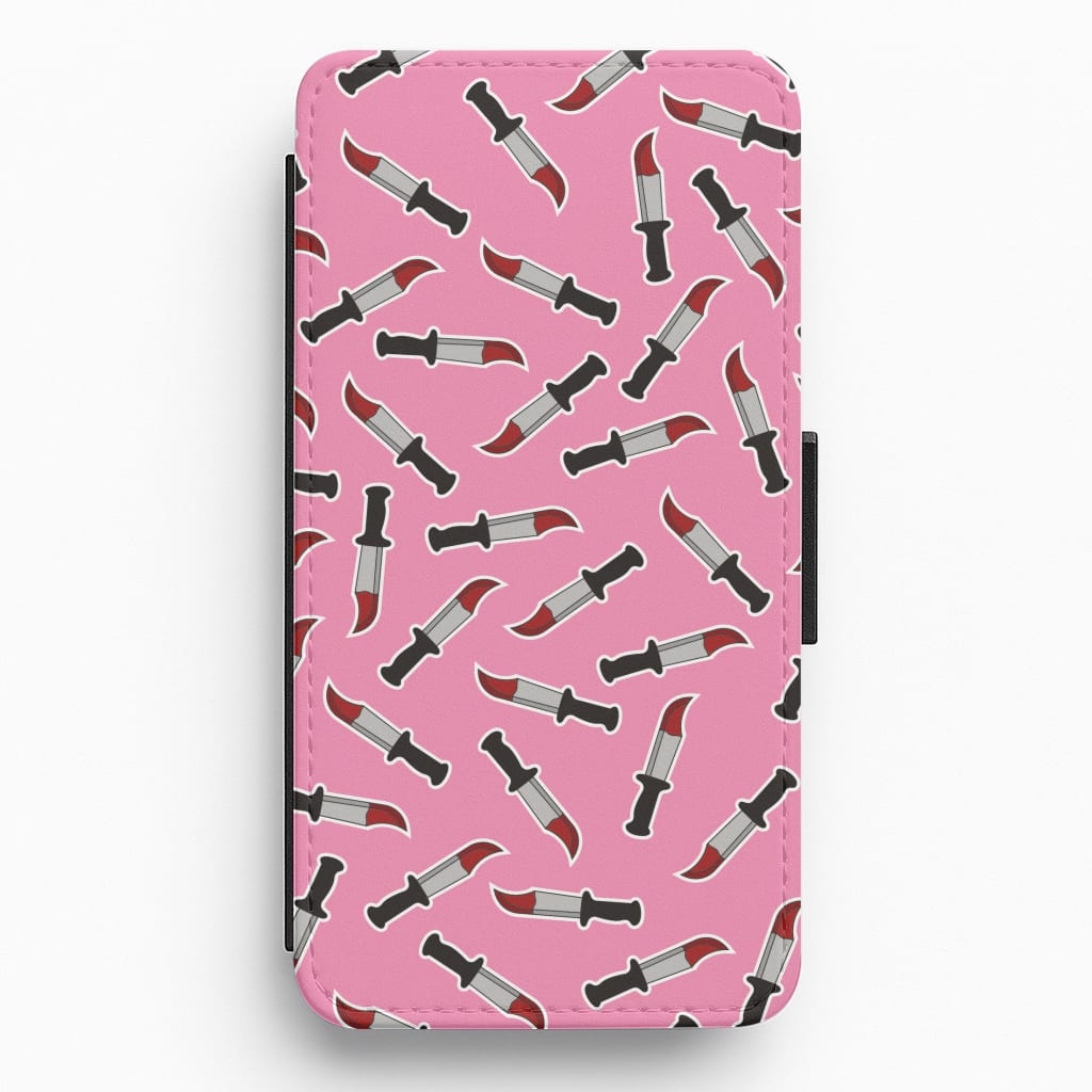 Bloody Knife Pattern Flip / Wallet Phone Case