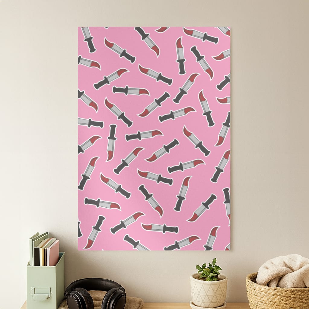 Bloody Knife Pattern Poster