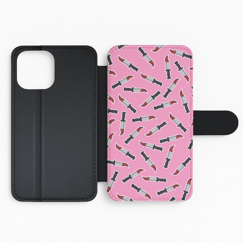 Bloody Knife Pattern Flip Phone Case