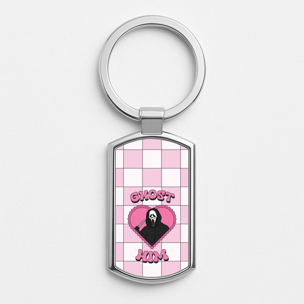 Ghost Him Silver Keyring