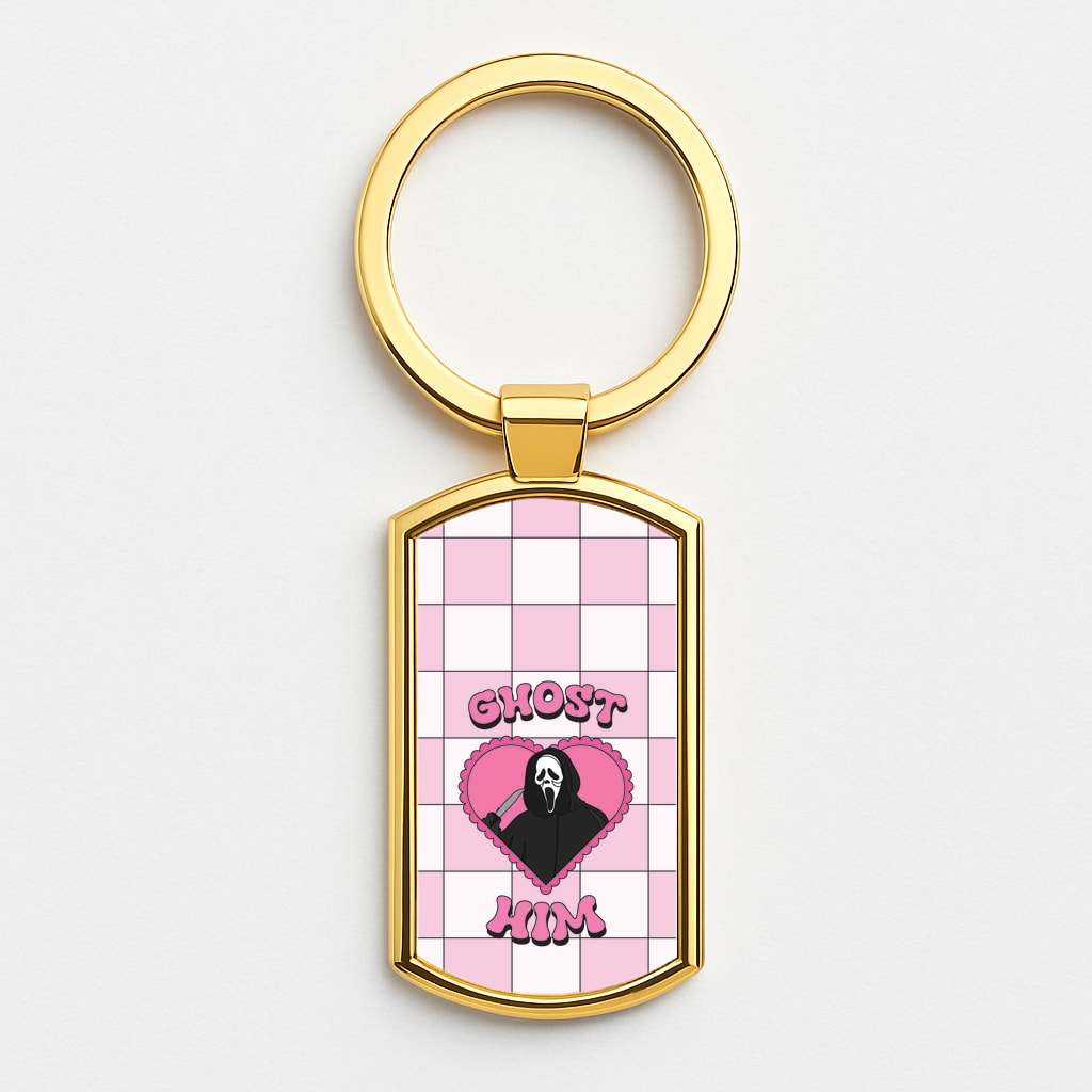 Ghost Him Gold Keyring
