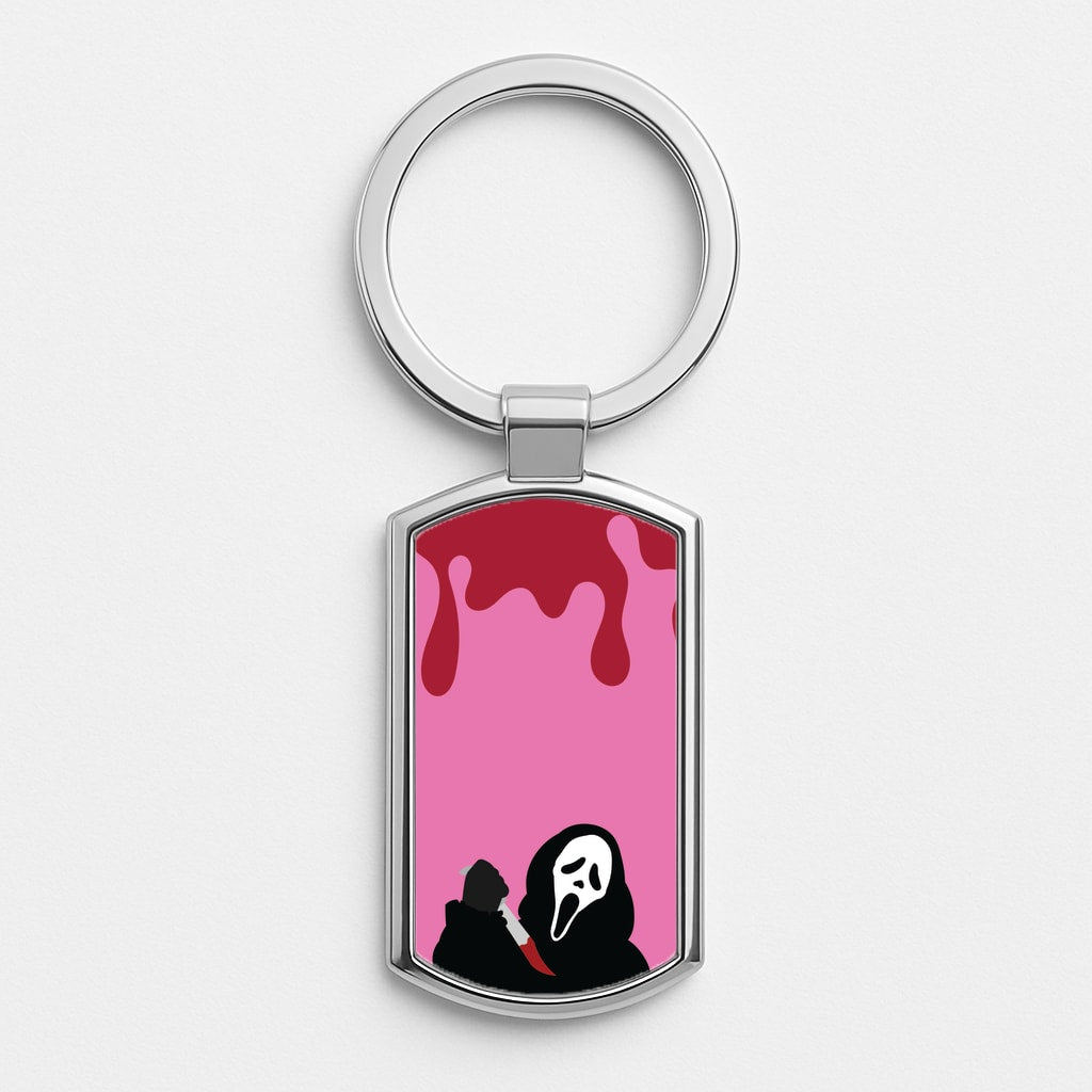 Bloody Knife Silver Keyring