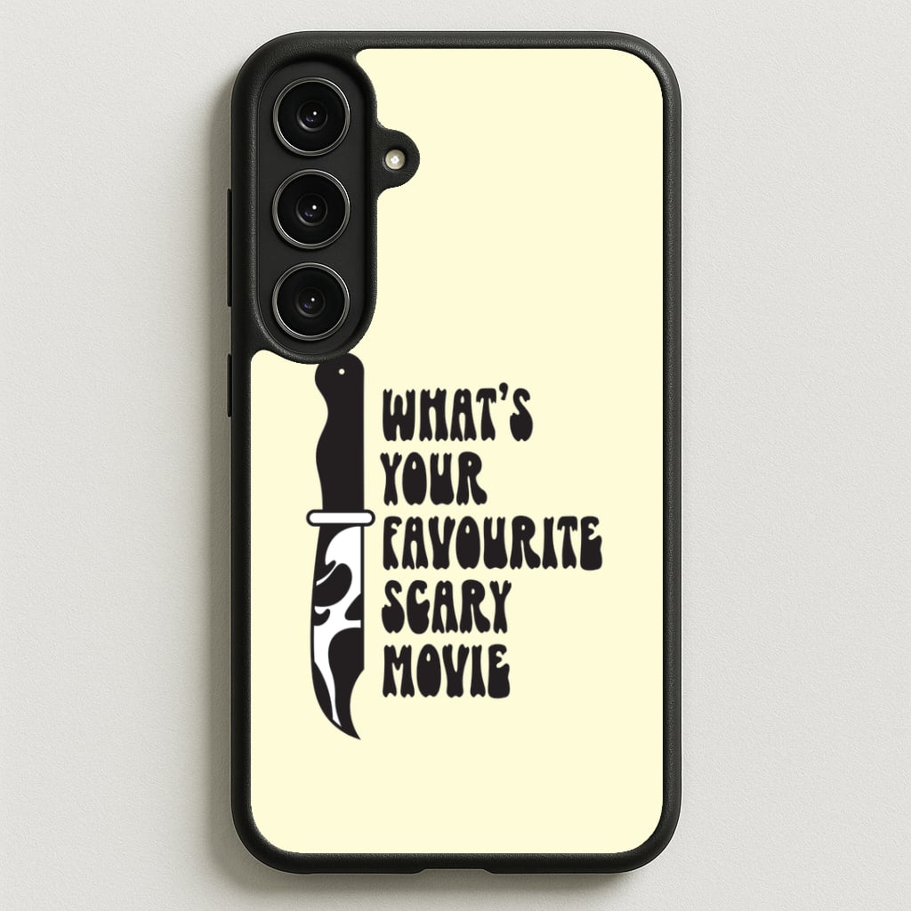 What's Your Favourite Scary Movie Trippy Phone Case for Galaxy S25FE