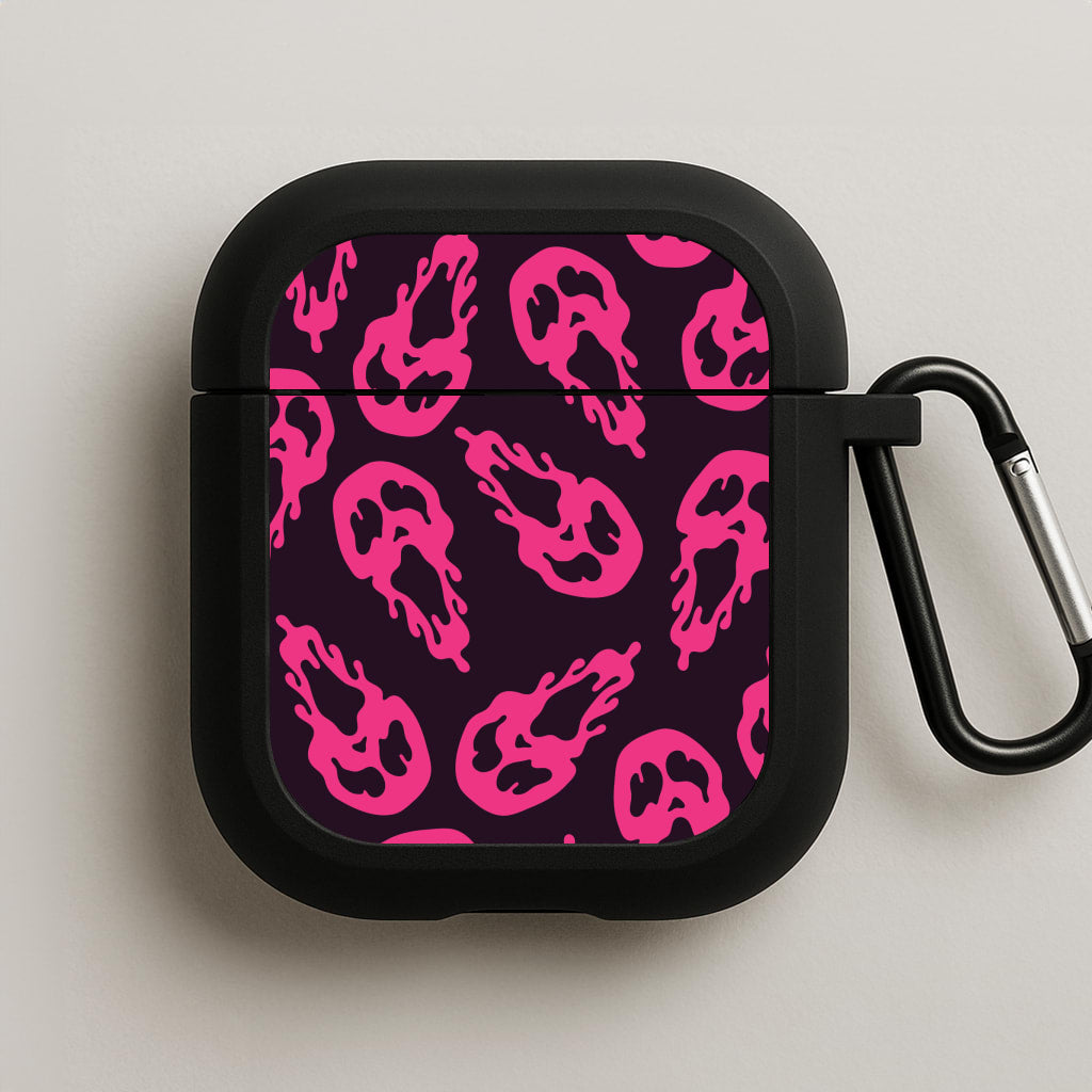 Trippy Ghost Face Pattern AirPods Case