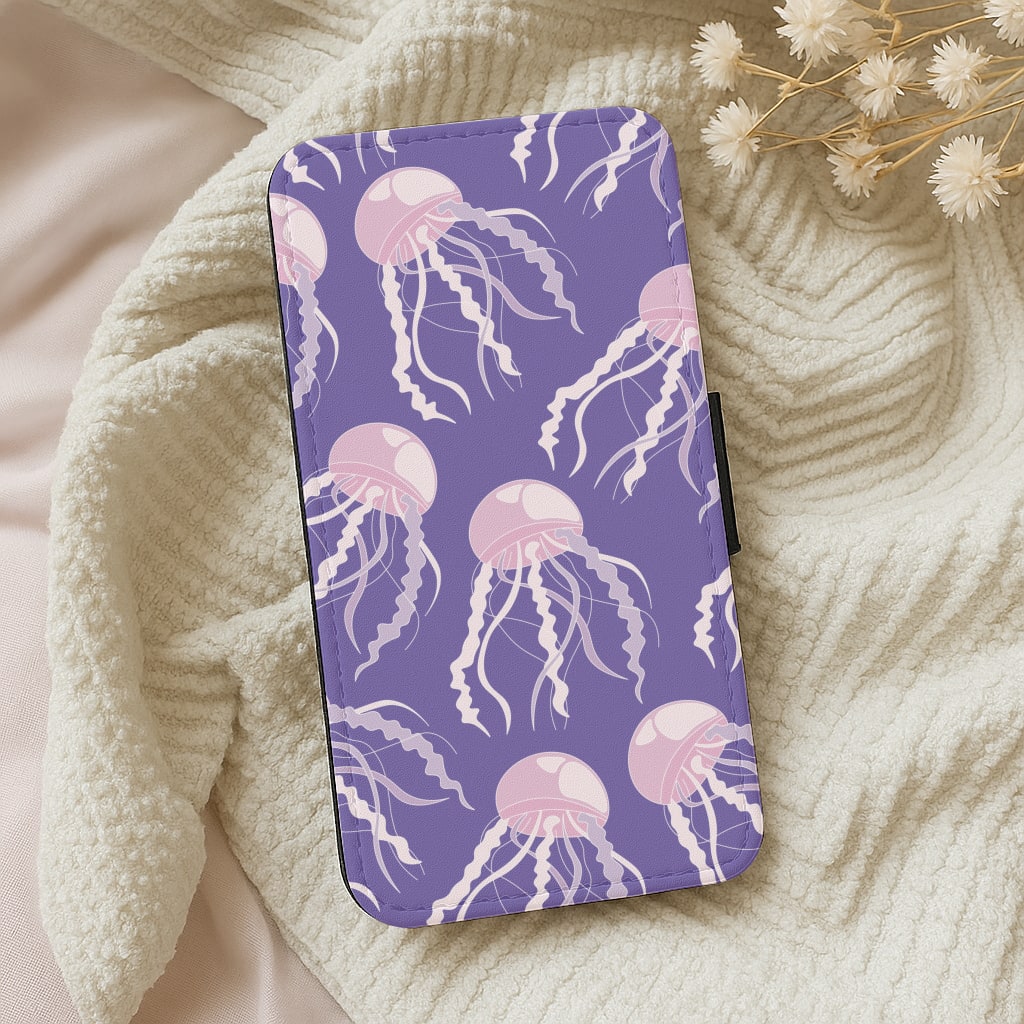 Jellyfish Pattern - Sealife Wallet Phone Case