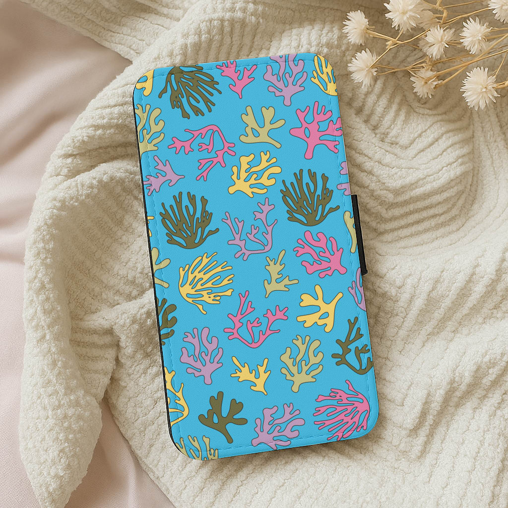 Coral Pattern - Sealife Wallet Phone Case