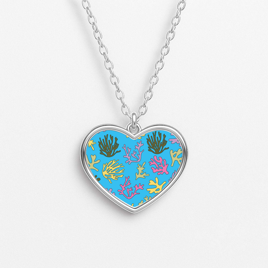 Coral Pattern - Sealife Heart Necklace