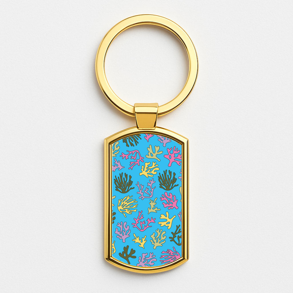 Coral Pattern - Sealife Gold Keyring