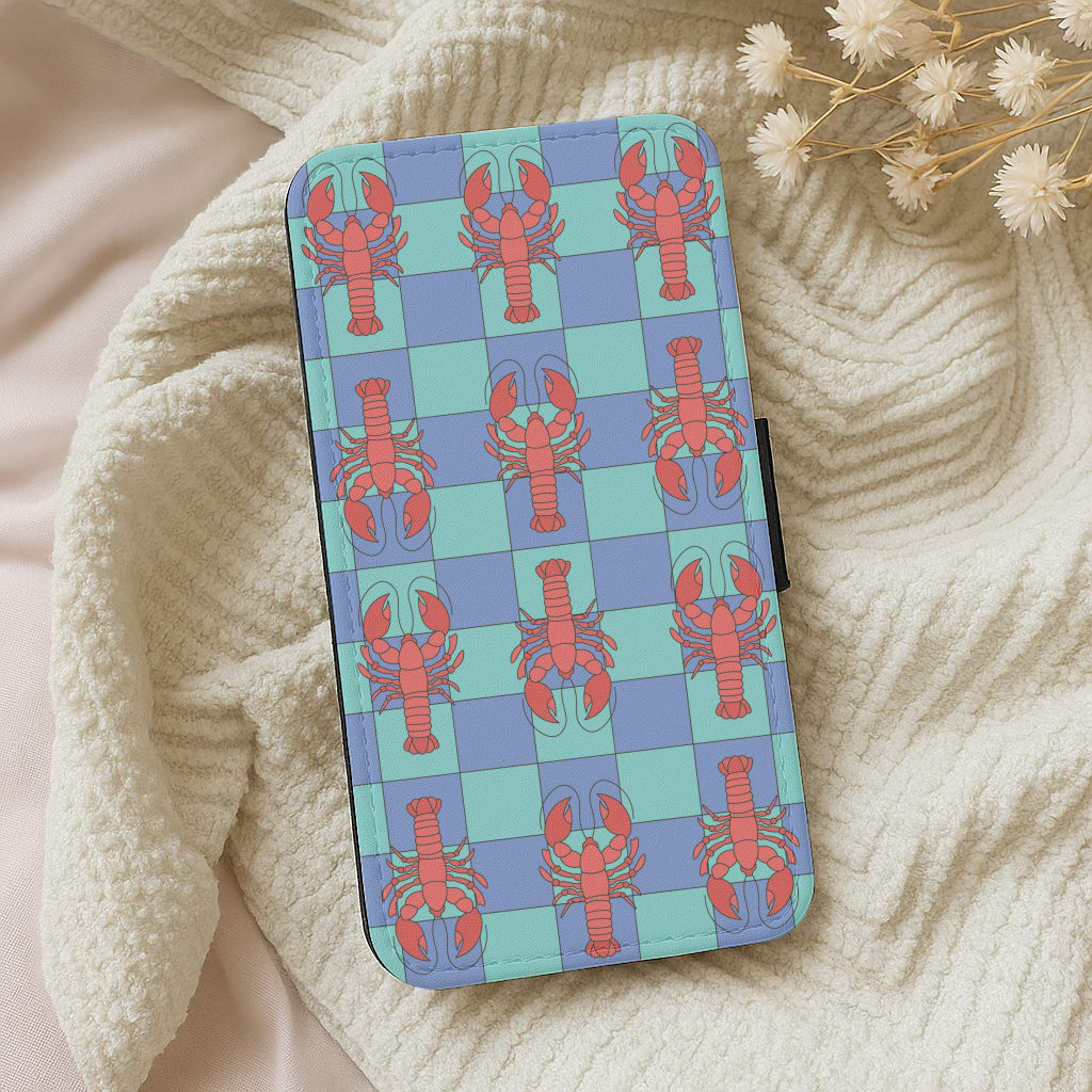 Lobster Pattern - Sealife Wallet Phone Case