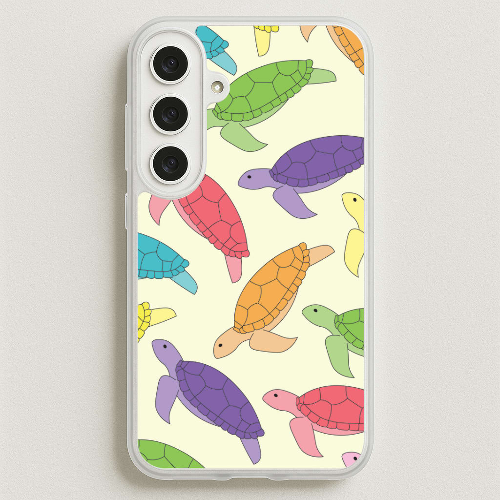 Multi Coloured Turtle Pattern - Sealife Phone Case for Galaxy S25FE