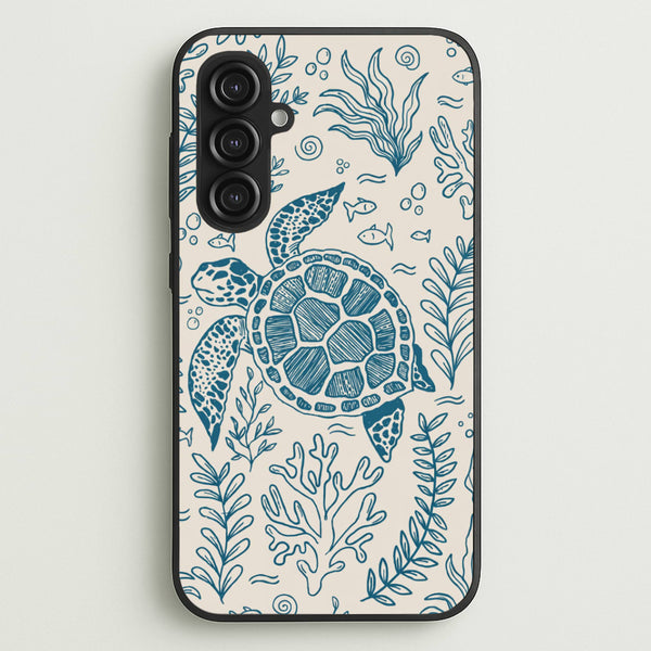 Teal Turtle Reef Phone Case - Galaxy S23FE / Standard