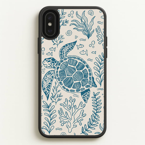 Teal Turtle Reef Phone Case - iPhone XS Max / Standard
