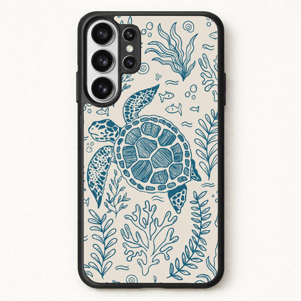 Teal Turtle Reef Phone Case - Galaxy S26 Ultra / Standard