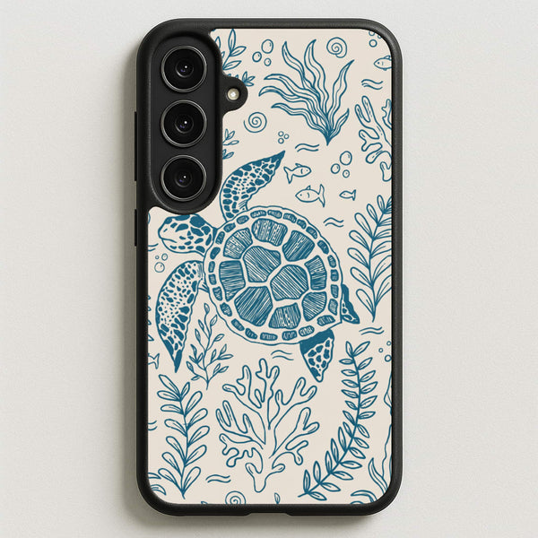 Teal Turtle Reef Phone Case - Galaxy S25FE / Standard