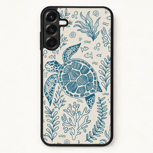Teal Turtle Reef Phone Case - Galaxy A17 / Standard
