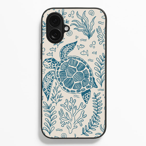 Teal Turtle Reef Phone Case - iPhone 16 Plus / Standard