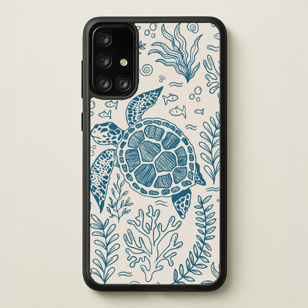 Teal Turtle Reef Phone Case - Galaxy A71 / Standard