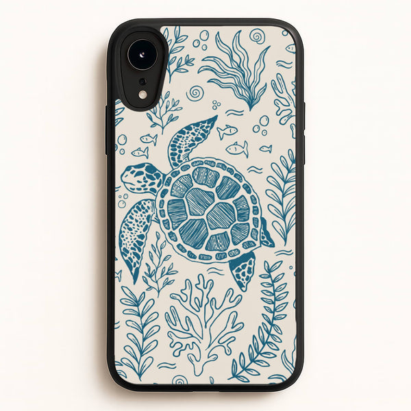 Teal Turtle Reef Phone Case - iPhone XR / Standard