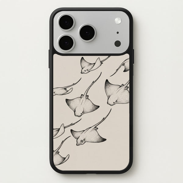 Stippled Stingray Scatter Phone Case - iPhone 17 Pro Max / Standard