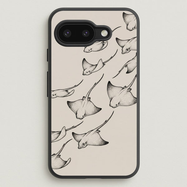 Stippled Stingray Scatter Phone Case - Google Pixel 9a / Standard