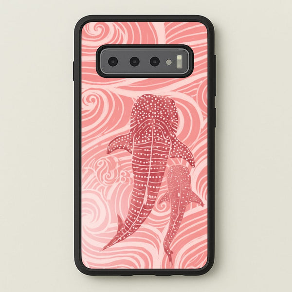 Rose Whale Shark Swirls Phone Case - Galaxy S10 Plus / Standard