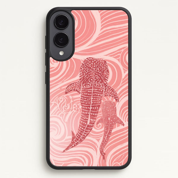 Rose Whale Shark Swirls Phone Case - Galaxy S25 Edge / Standard