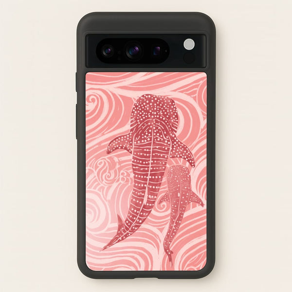 Rose Whale Shark Swirls Phone Case - Google Pixel 8 Pro / Standard