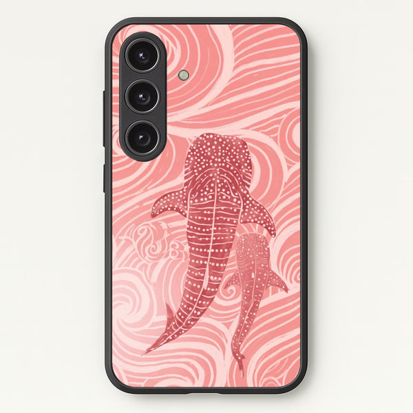 Rose Whale Shark Swirls Phone Case - Galaxy S24 Plus / Standard