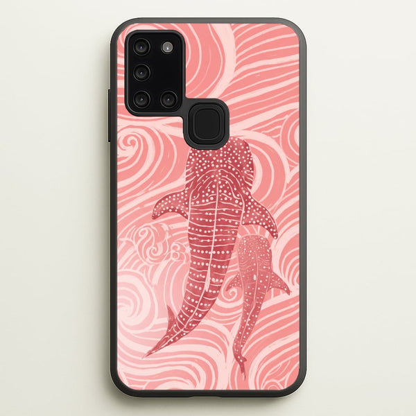 Rose Whale Shark Swirls Phone Case - Galaxy A21s / Standard
