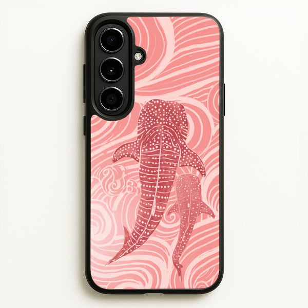 Rose Whale Shark Swirls Phone Case - Galaxy A56 / Standard