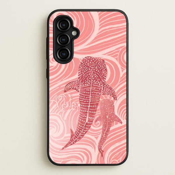 Rose Whale Shark Swirls Phone Case - Galaxy A54 / Standard