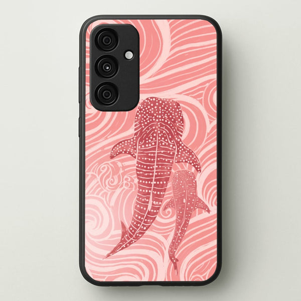 Rose Whale Shark Swirls Phone Case - Galaxy A55 / Standard