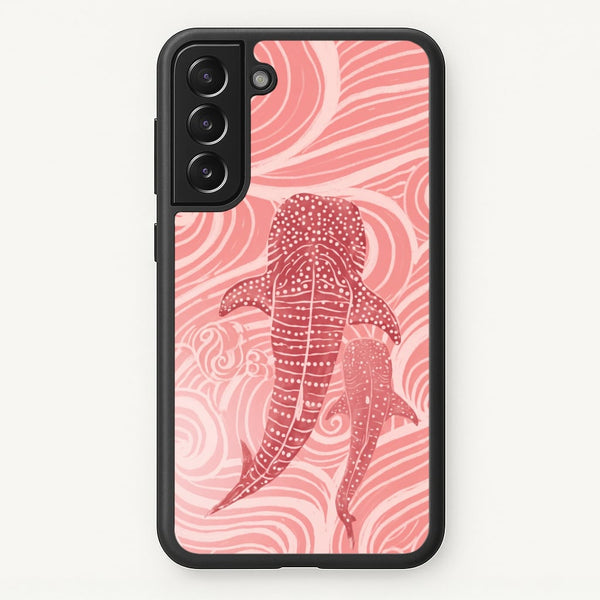 Rose Whale Shark Swirls Phone Case - Galaxy S22 Plus / Standard