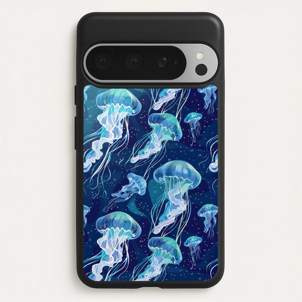 Glowing Jellyfish Drift Phone Case - Google Pixel 9 Pro XL / Standard