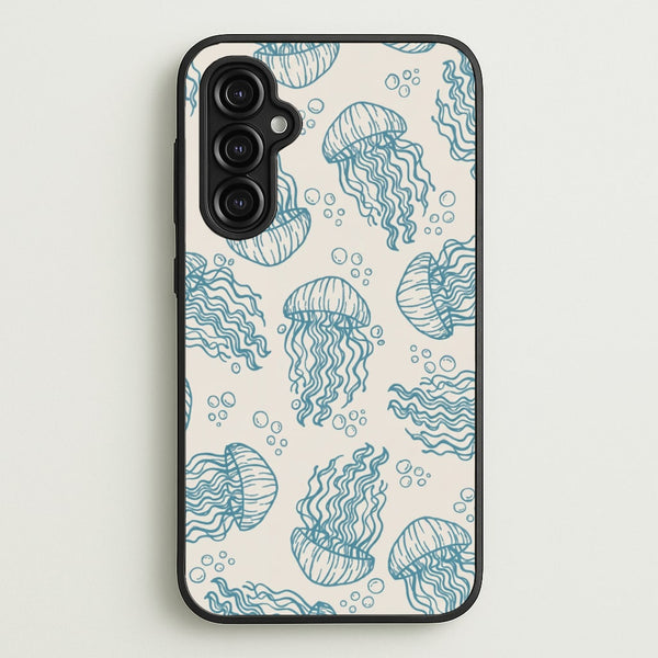 Teal Jellyfish Drift Phone Case - Galaxy A14 / Standard