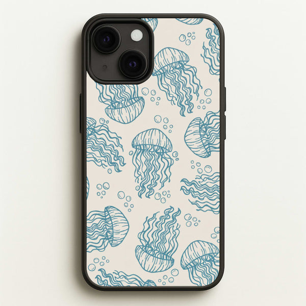 Teal Jellyfish Drift Phone Case - iPhone 13 Mini / Standard