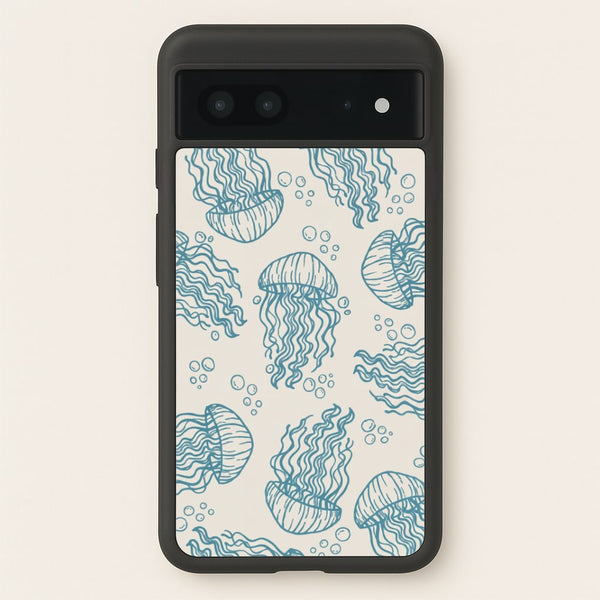 Teal Jellyfish Drift Phone Case - Google Pixel 7 / Standard