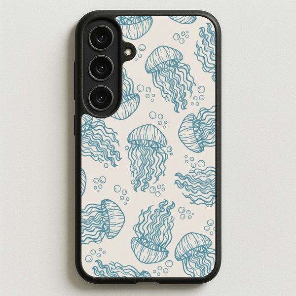 Teal Jellyfish Drift Phone Case - Galaxy S25FE / Standard