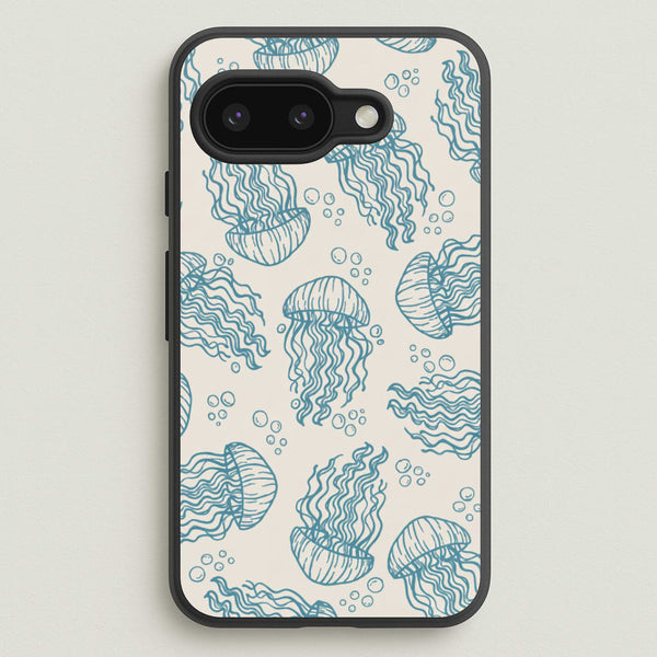 Teal Jellyfish Drift Phone Case - Google Pixel 9a / Standard